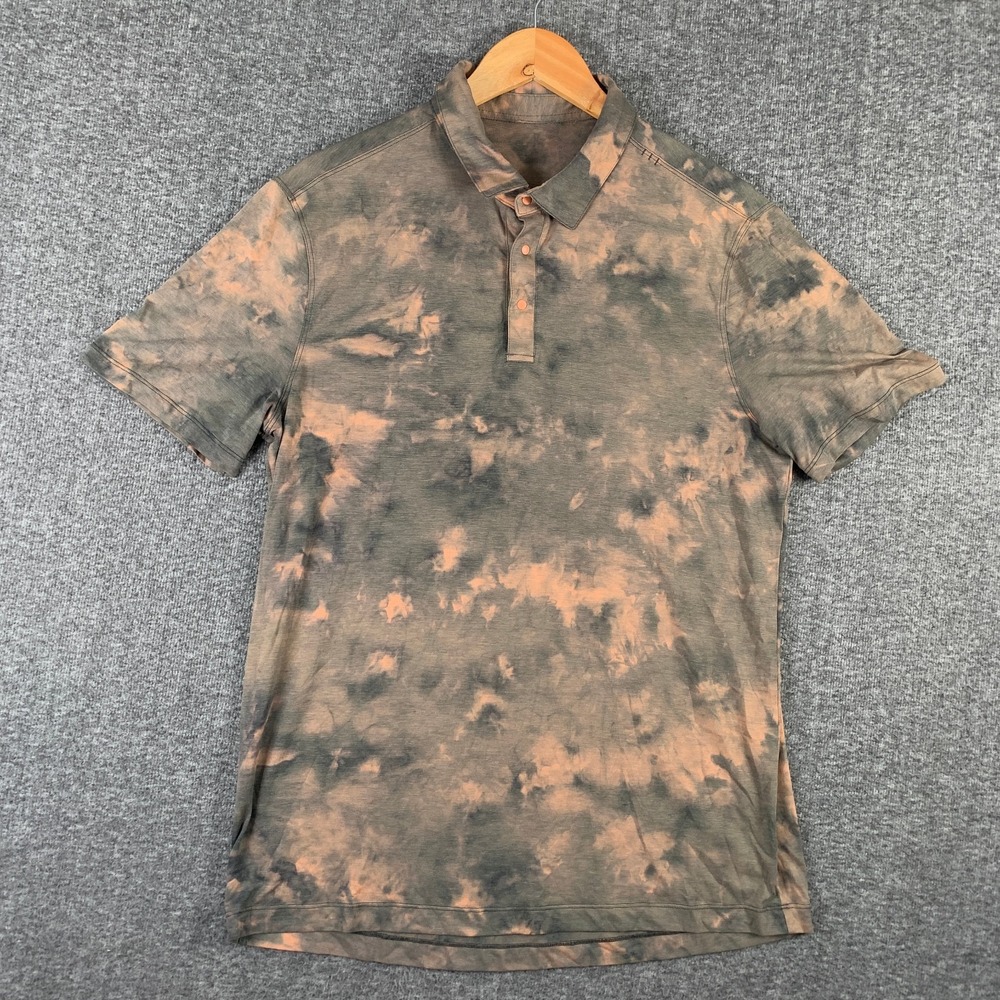 Lululemon Polo Men Medium Tye Dye Performance Stretch Athleisure